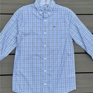 Vineyard Vines Blue and White Checkered Shirt